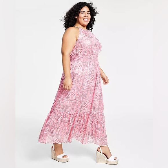 Plus Size Michael Kors Zebra Halter Dress Size 2X - Picture 4 of 5